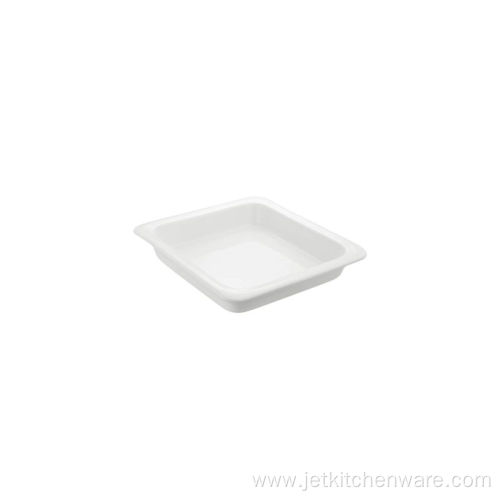 Rectangular Bright White Porcelain Food Pans